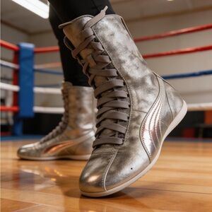 Puma Silver Metallic High-Top Sneakers